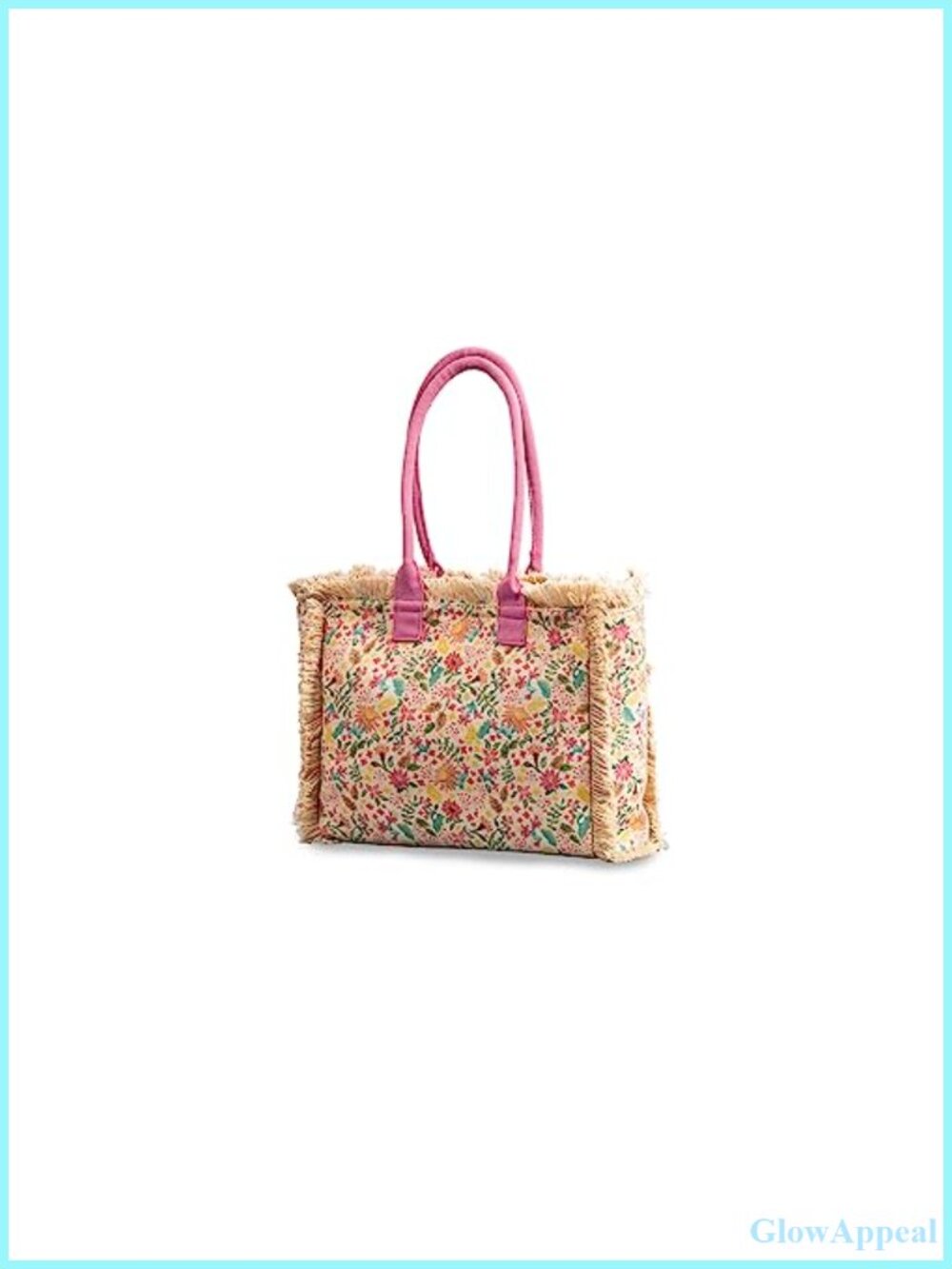 Canvas Hobo Tote Bag Floral Print Tassel Fringe Shoulder Bag Summer Beach